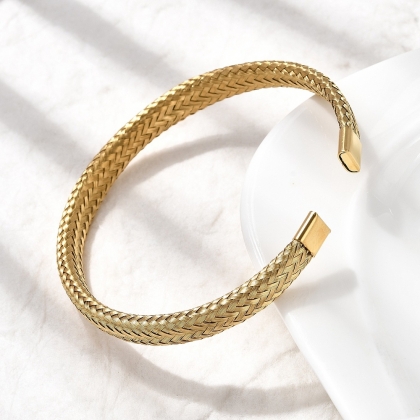 Braided Cuff Bangle – Gold & Silver Options