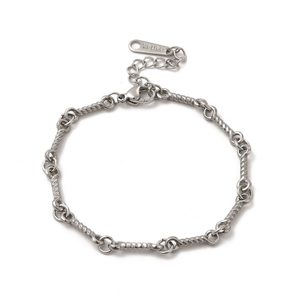 Textured Link Chain Bracelet – Minimalist Elegance with Modern Edge