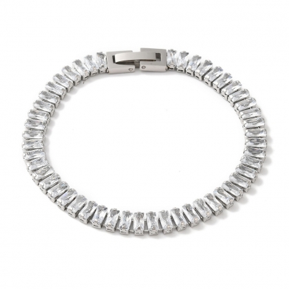 Bracelet – Rectangle Clear Zircon Design
