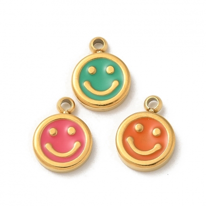 Smiley Face Enamel Charms