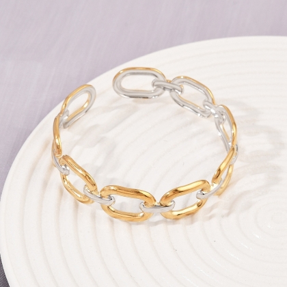 Bold Link Cuff Bangle