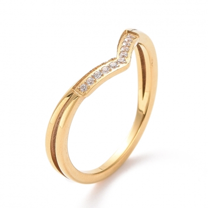 Elegant Golden Zirconia Ring