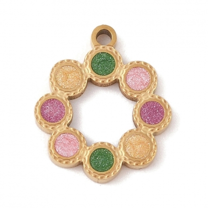 Gold Colorful Enamel Ring Charm